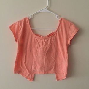 charlotte russe opened peach crop top